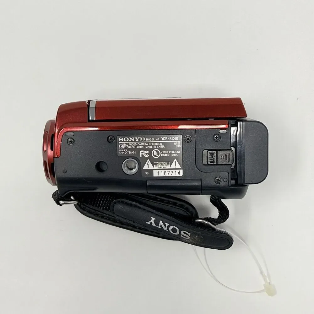 Sony DCR-SX40 Handycam 4GB Digital Camcorder Red Tested Box Battery Charger